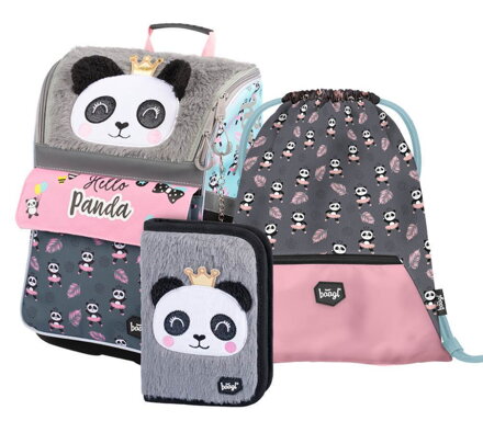 BAAGL SET 3 Zippy Panda: taška, peračník, vrecko 