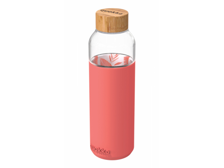 Quokka Sklenená fľaša Flow Pink Botanical 660 ml
