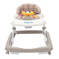 Baby Mix Detské chodítko s volantom a silikónovými kolieskami béžové