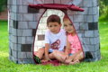 Baby Mix Detský stan Hrad sivý