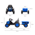 Elektrický traktor s prívesom Milly Mally Farmer modrý