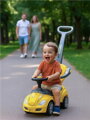 Detské odrážadlo s vodiacou tyčou 3v1 Baby Mix Mega Car Žlté
