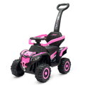 Baby Mix Detské elektrické odrážadlo Ruggy s vodiacou tyčou baby pink