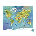 Janod Puzzle Mapa sveta v kufríku 100 ks