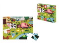 Janod Puzzle dotykové Zvieratká na farme s textúrou 20 ks