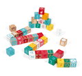 Janod Drevené kocky Kubix Abeceda Čísla 40 ks s puzzle
