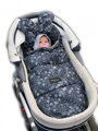 Baby Nellys nepremokavý fusak s uškami MIKI, fleece Velvet 90 x 50 cm - čierna s hviezdami 