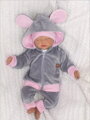 Z&Z Velúrová, semišková tepláková súprava TEDDY - ružová, šedá