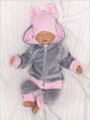 Z&Z Velúrová, semišková tepláková súprava TEDDY - ružová, šedá