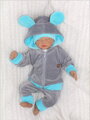 Z&Z Velúrová, semišková tepláková súprava TEDDY - modrá, šedá