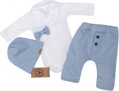 Z&Z 4-dielna sada Elegant Boy, body, nohavice, motýlik a čiapky, modrá/biela