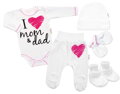 Baby Nellys Súpravička do pôrodnice I love mom & dad, ružová
