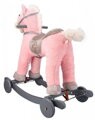Adam Toys Hojdací Koník s kolesami so zvukom - ružová
