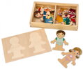 Adam Toys Drevená magnetická skladačka v obliekaní - dievča a chlapec