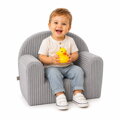 Baby Nellys Detské kresielko Velvet s bočným vreckom, šedé