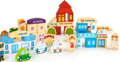 ECO TOYS Drevené kocky 120 ks - pastelové farby, ZOO 
