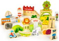 ECO TOYS Drevené kocky 120 ks - pastelové farby, ZOO 