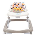 Baby Mix Detské chodítko  s volantom a silikónovými kolieskami beige