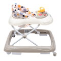 Baby Mix Detské chodítko  s volantom a silikónovými kolieskami beige