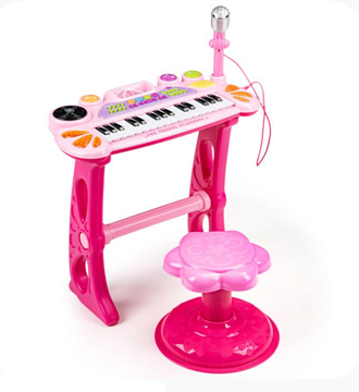 Eco Toys Keyboard s mikrofónom mp3 ružový
