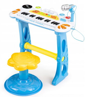 Eco Toys Keyboard s mikrofónom mp3 - modrý
