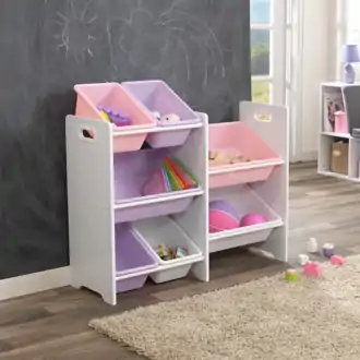 KidKraft Regál, Polička so 7 Úložnými Boxmi Pastel