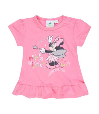 Disney Minnie Tričko s krátkym rukávom tm. ružová