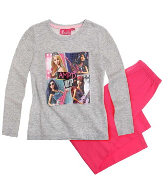 Barbie pyžamo s dlhým rukávom šedá