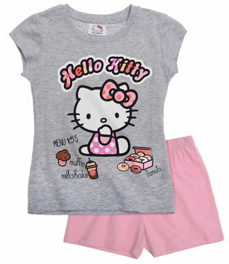 Hello Kitty Pyžamo s krátkym rukávom šedá