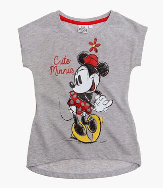 DISNEY Minnie tričko s krátkym rukávom šedá