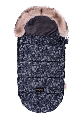 Detský fusak Baby Nellys STYLE 4 v 1 s kožušinkou a mašličkou, 110 x 50 cm, vločky 