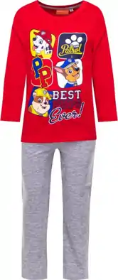 Paw Patrol Pyžamo S Dlhým Rukávom červená