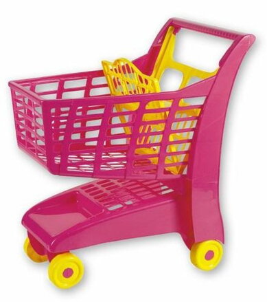 Androni Nákupný vozík so sedátkom - ružový