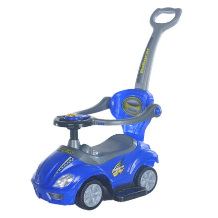 Baby Mix Detské odrážadlo s vodiacou tyčou 3v1 Mega Car modré 