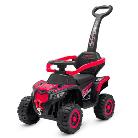 Baby Mix Detské elektrické odrážadlo Ruggy s vodiacou tyčou červené