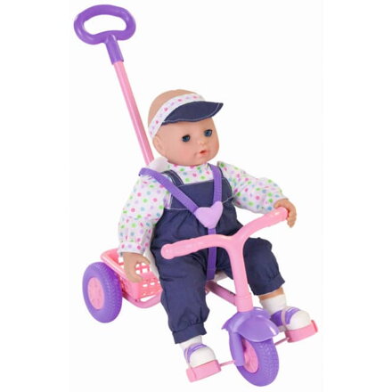 Trojkolka pre bábiky a bábika 43cm