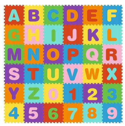 ECO TOYS Vzdelávacie penové puzzle - Písmená a čísla - 36 ks