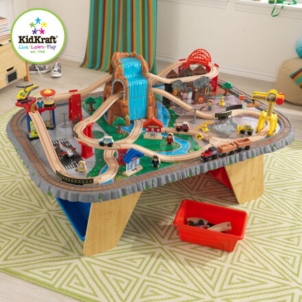 KidKraft vlaková sada so stolom Waterfall Junction Train Set & Table