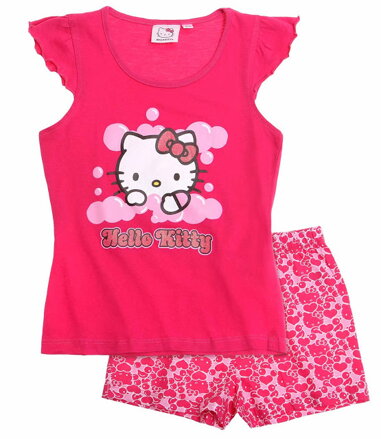 Hello Kitty Pyžamo s krátkym rukávom tm.ružová