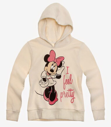 DISNEY MINNIE MIKINA S KAPUCŇOU bledá
