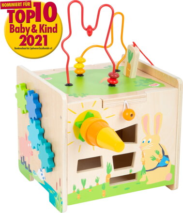 Small Foot Motorická Kocka A Stolička Zajačik 2v1