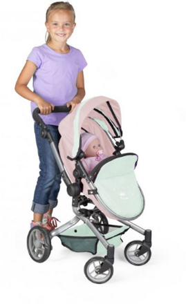 Princess kombinovaný kočík pre bábiky mint
