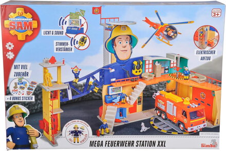 Simba Požiarnik Sam Mega XXL hasičská stanica so zvukom a svetlom
