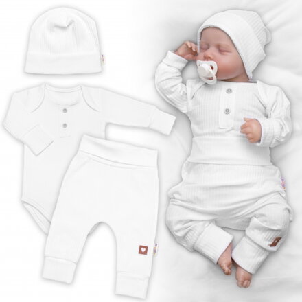 Nellys Rebrovaná rastúca súprava 3D, Baby Boy - biela 