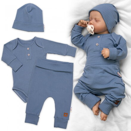 Nellys Rebrovaná rastúca súprava 3D, Baby Boy - jeans