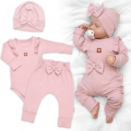 Nellys Rebrovaná rastúca súprava 3D, Baby Girl - pudrovo rúžová