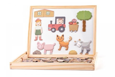Woody Detská obojstranná magnetická tabuľka so zvieratkami