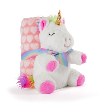 Perletti Plyšová Hračky Jednorožec + Fluffy deka