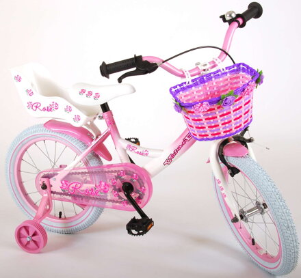 Volare Rose detský bicykel s košíkom a nosičom 16