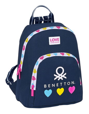 Benetton Ruksak Love Navy Blue 30cm